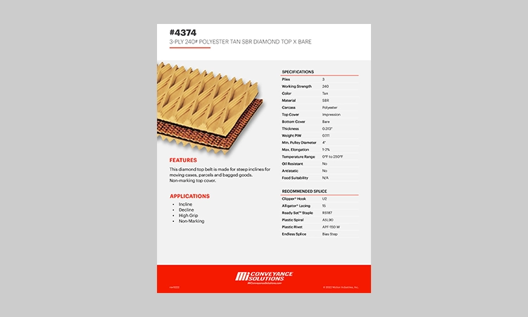 Motion Conveyance Solutions Ply Polyester Tan Sbr