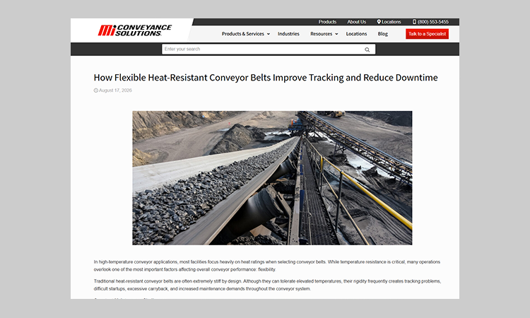 How Flexible Heat-Resistant Conveyor Belts Improve Tracking and Reduce Downtime