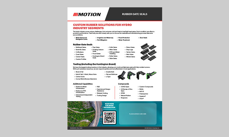 Motion Conveyance Solutions - Custom Rubber Solutions for Water Industry Segments | Rubber Gate Seals
